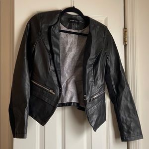 Moto leather blazer